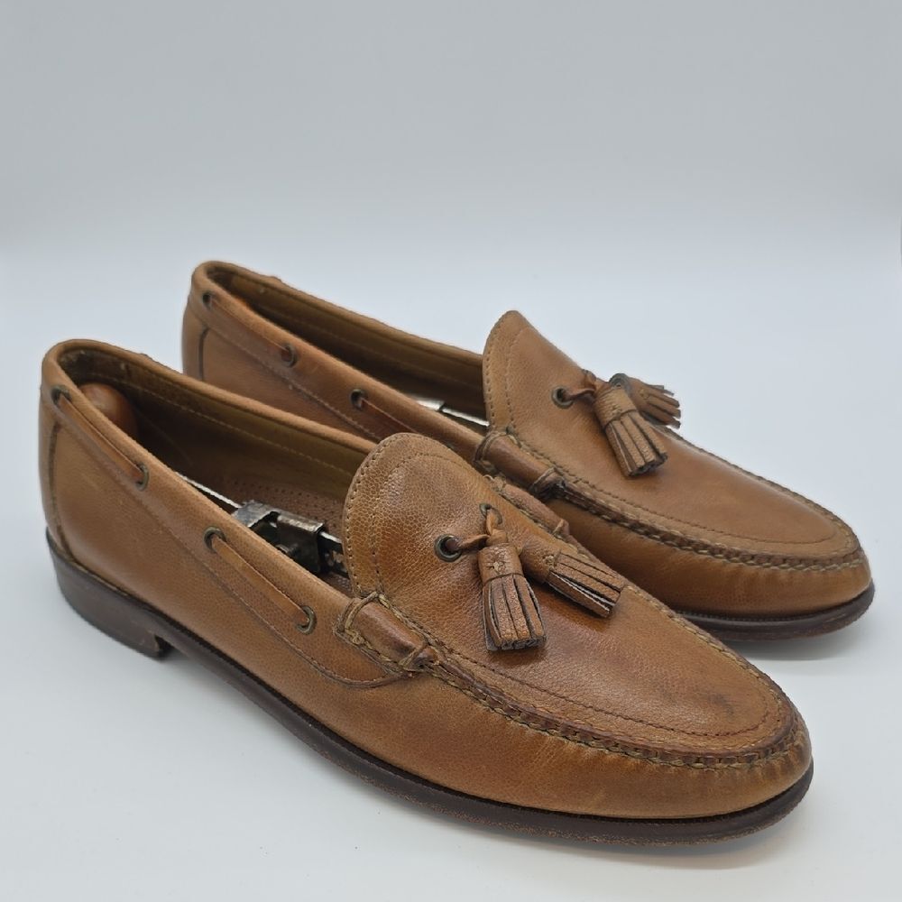 Cole Haan Cognac Leather Tassel Loafers